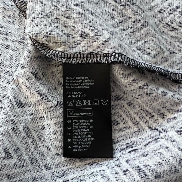 H&M Cardigan Geometric Pattern Size Small Womens Open Front Black & White - Picture 5 of 9